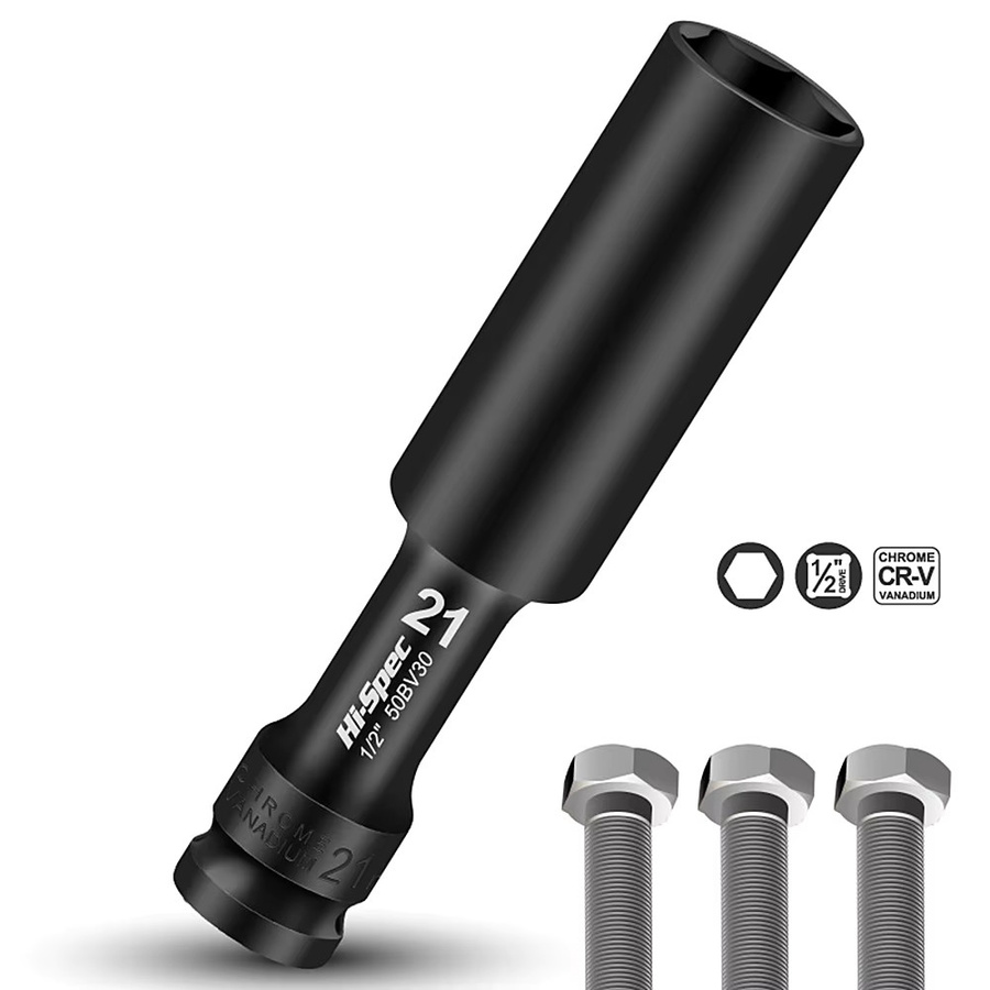 1/2 Zoll Antriebsschlüssel Sechskantkopf Adapter Set für Reifenwechsel, Schwarz, 8–24 mm - Bild 2