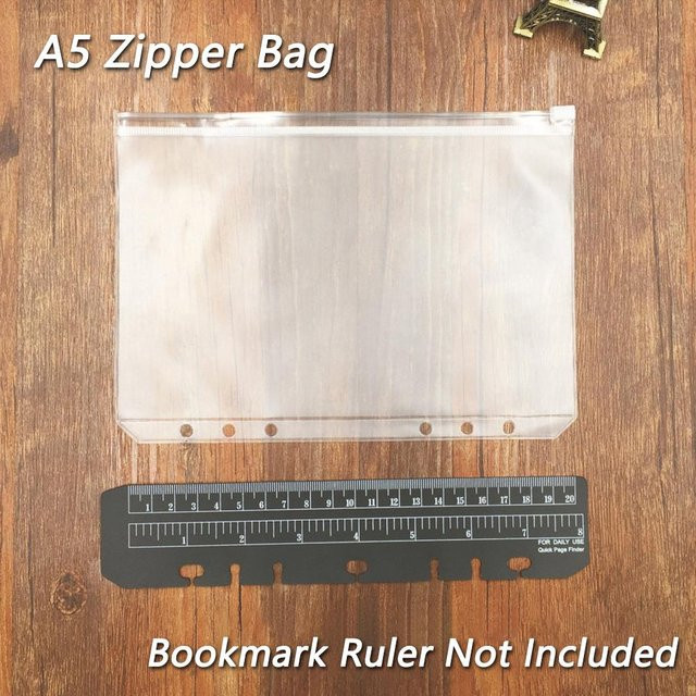 Igeteck Transparente PVC Reißverschlusstasche als Loseblatt- und Visitenkartentasche in Weiß, B: 8,6 cm, H: 13,2 cm - Bild 1