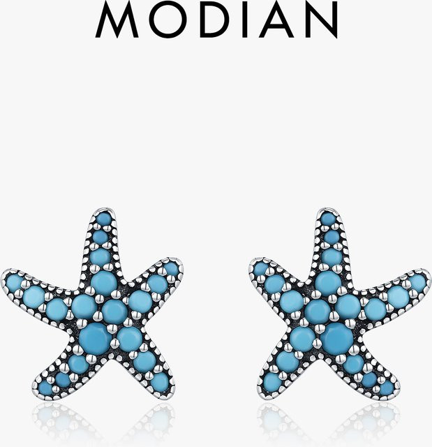 MODIAN Ohrstecker, 925 Silber, Vintage, Seestern, Damen - Bild 1