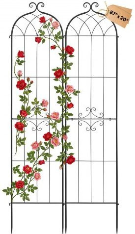 VEVOR Garten Rankgitter Set aus Q195 Stahl für Rosen und Pflanzen, Schwarz, 2er Pack, Höhe: 220 cm, Breite: 52,5 cm - Bild 1