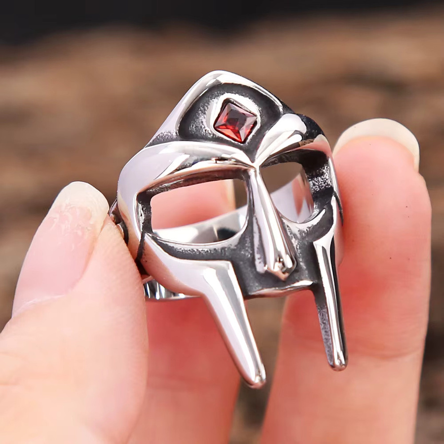 NORTHMAN Ring Edelstahl, Silber, Kristall, Vintage, Unisex - Bild 3