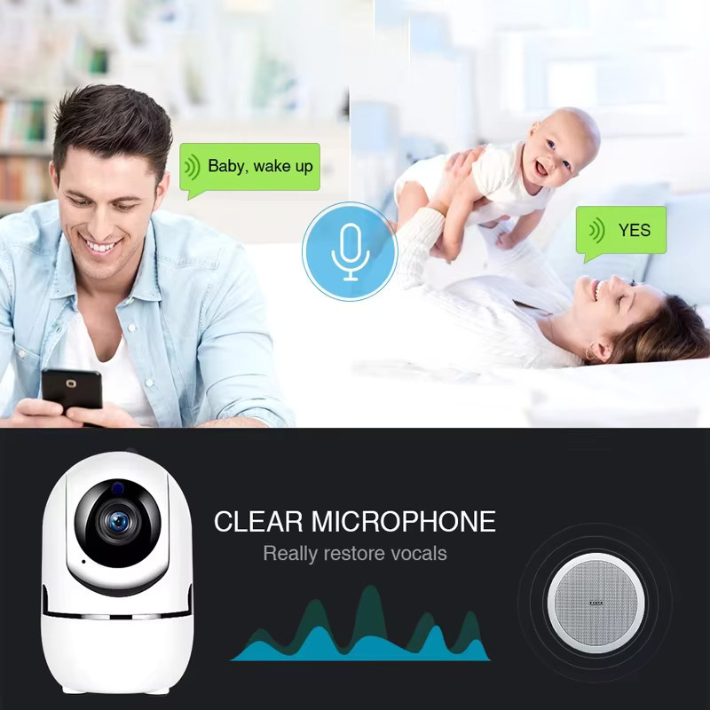 Smart Home Wifi IP Kamera mit Auto Tracking und Nachtsicht in Weiß, 1620P Auflösung, Drahtlose CCTV Sicherheitskamera für Babyüberwachung und Netzwerk-Videoüberwachung - Bild 4