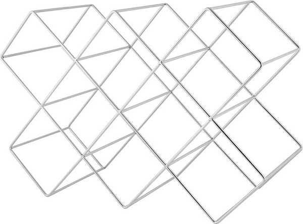 ECHTWERK Weinregal aus Edelstahl in Silber für 8 Flaschen, B/T/H: 17 x 46 x 31 cm