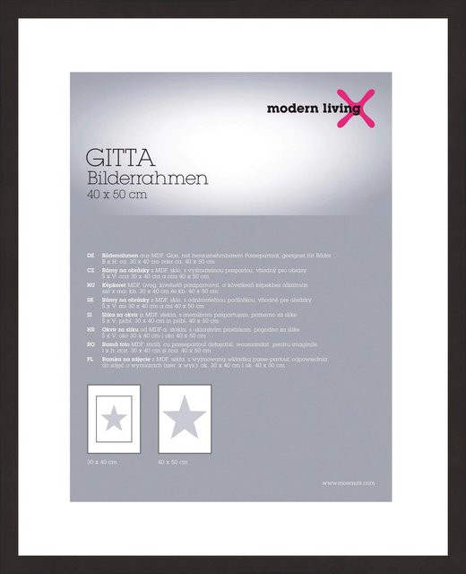 Modern Living Bilderrahmen Gitta in Schwarz, Rechteckig, B: 40 cm, H: 50 cm - Bild 1