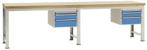 Manuflex Werkbank WP5764.5012 in Licht-Blau (RAL 5012) aus Stahl und Holz, B/T/H: 700 x 400 x 80 cm - Bild 1