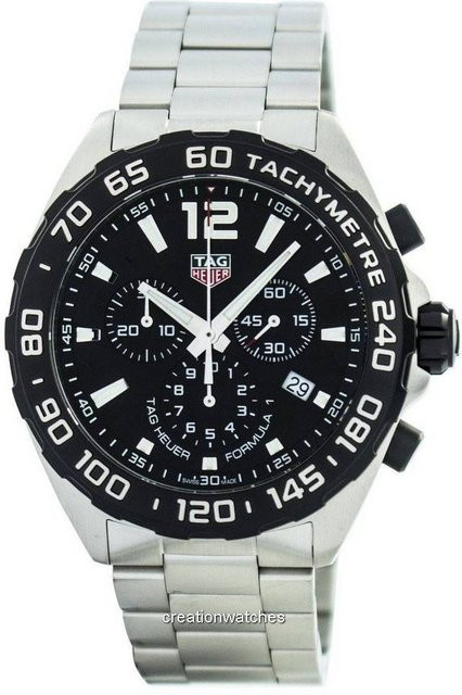 Tag Heuer Chronograph, Quarz, Edelstahl, Schwarz, 43 mm, Herren - Bild 1