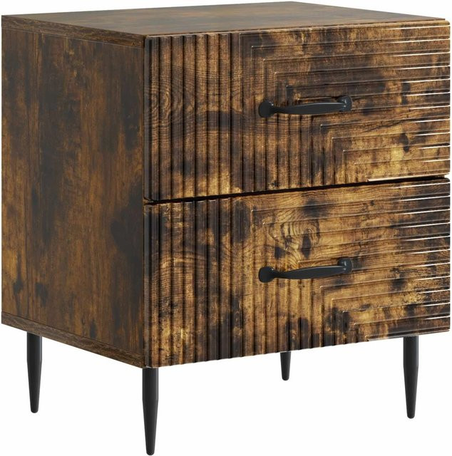 vidaXL Nachttisch in Geräucherte Eiche, Vintage Design, B/T/H: 43 x 34,5 x 47,5 cm - Bild 1