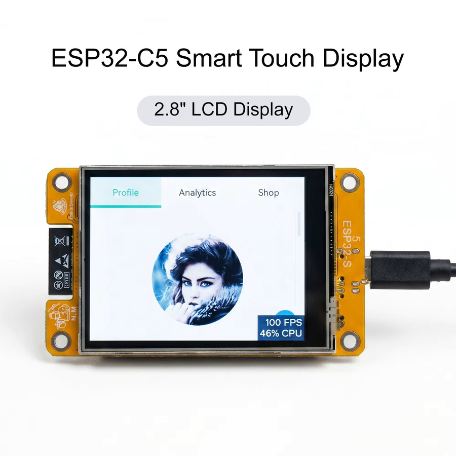 Heltec Automation ESP32-C5 Development Board mit 2,8 Zoll TFT LCD Touchscreen, 5GHz Wi-Fi 6, BLE 5.3, ZigBee 3.0, Thread 1.3, 16MB Flash, 8MB PSRAM und Unterstützung für NM-RF-HAT in Multicolor - Bild 5