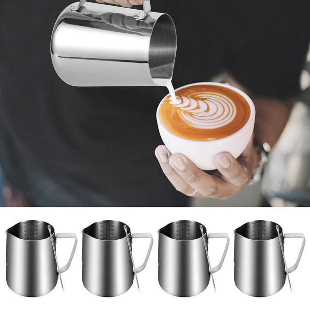 Willstar Milchaufschäumer Krug aus Edelstahl in Silber, 900 ml - Bild 1
