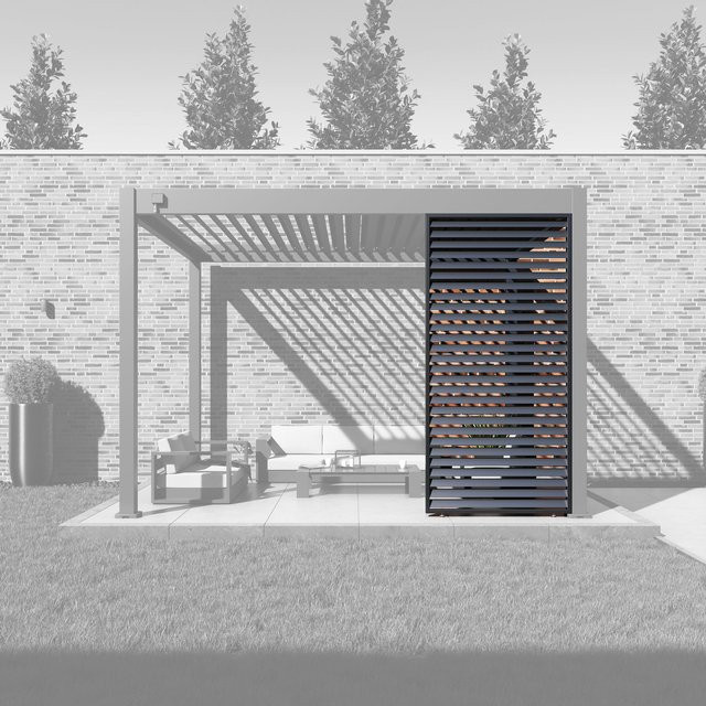 Paragon Outdoor Lamellen Sichtschutz Grand Tuscan 10 für Pergola aus Aluminium, Grau, B: 94 cm, H: 234 cm - Bild 1