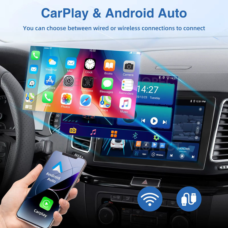 MOPECT Android 15 Autoradio mit CarPlay und GPS für VW Sharan 7N / Seat Alhambra II 2012-2018, 4+64GB, Bluetooth, DAB+, DVR & CAM, Schwarz - Bild 3