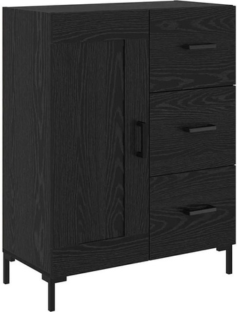 vidaXL Sideboard in Schwarz und Eichen-Optik, modernes Design für Wohn- und Esszimmer, B/T/H: 69,5 x 34 x 90 cm
