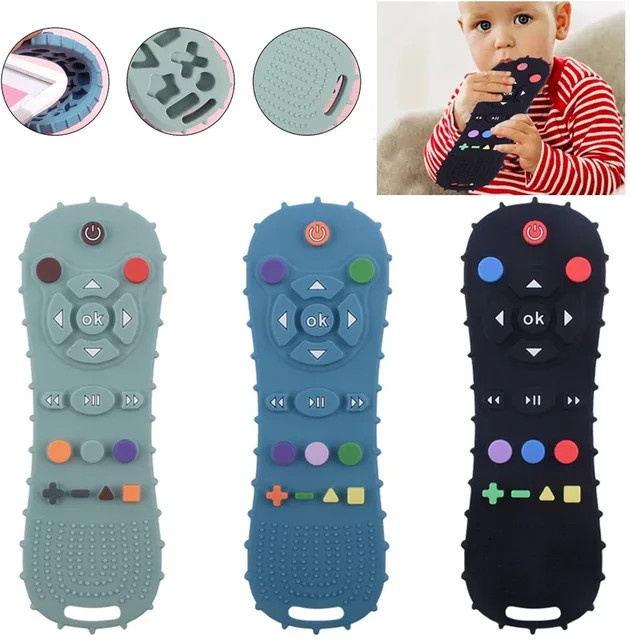 Silikon Simulation TV Fernbedienung, Sensorische Bildung Spielzeug, Schwarz - Bild 1