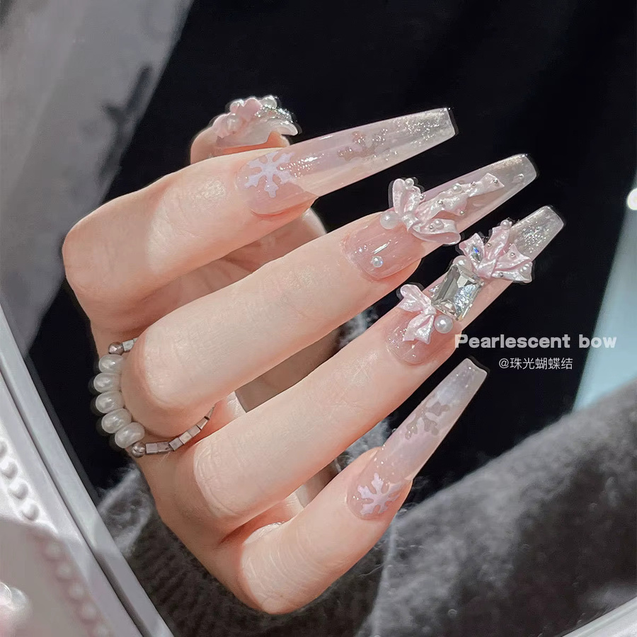 HotPress Nagelcharms Schleifen-Perlen, 72 Stück, Rosa Blau Weiß, Glänzend - Bild 2