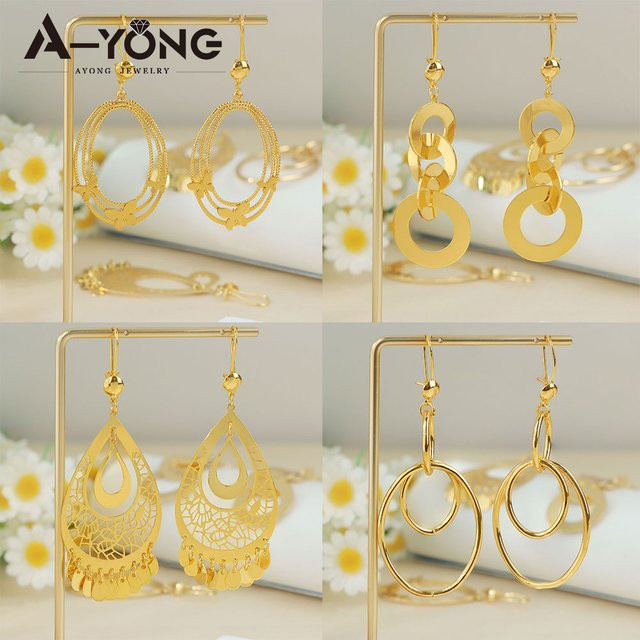 A-YONG AYONG JEWELRY Ohrringe, 21k vergoldet, Gold, Vintage, Damen - Bild 1