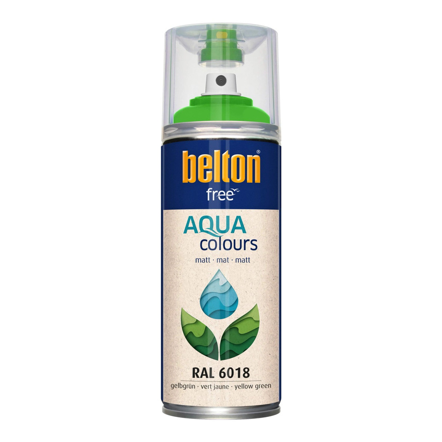 Belton Free AQUAcolours Buntlack RAL 6018 Gelbgrün matt, wasserbasiert, 400 ml - Bild 2
