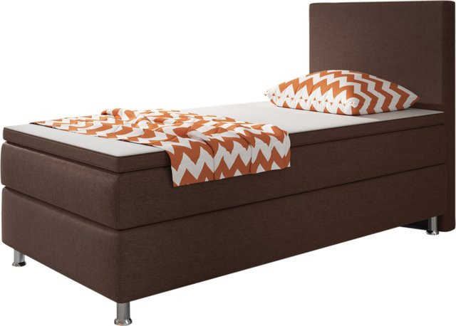 Inter Trading Boxspringbett Berlin in Braun mit Bonell-Federkern, Breite: 90 cm, Länge: 200 cm - Bild 1