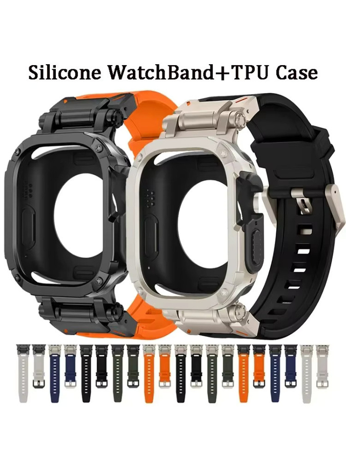 CAOWTAN Uhrenarmband und TPU-Hülle, Silikon, Apple Watch, Unisex - Bild 5