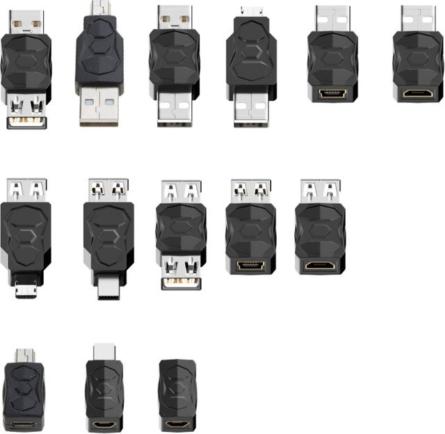 ALITER USB-Adapter Micro-USB zu Mini-USB Konverter für Datensynchronisierung und Aufladen, Schwarz - Bild 1