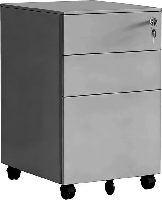 Relaxdays Rollcontainer aus Stahl in Grau, abschließbar, B/T/H: 60 x 39 x 52 cm - Bild 1