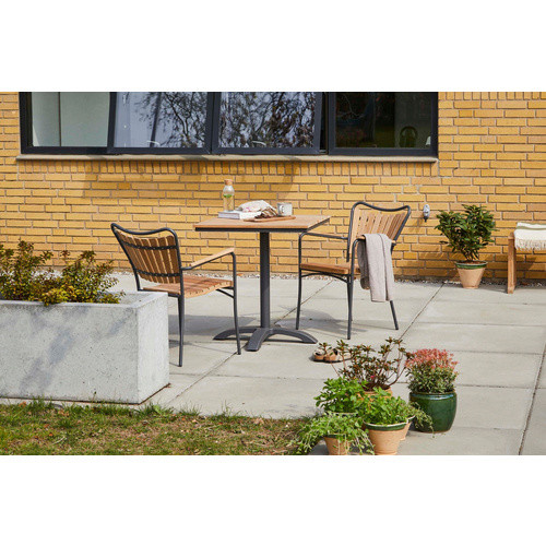 Cinas Balkontisch Mood aus Teakholz und Metall in Anthrazit Grau, B/T/H: 70 x 70 x 74 cm - Bild 3