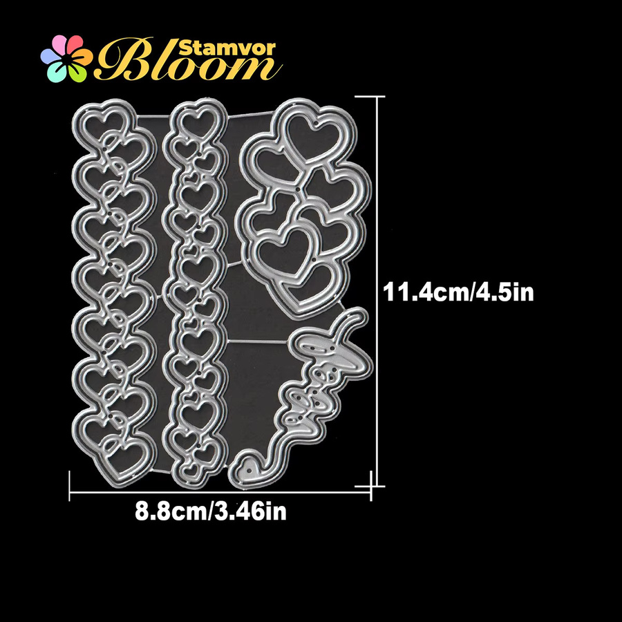 Silberne Metall-Stanzform mit Spitzenrand für Valentinstag Scrapbooking und dekorative Prägung - Bild 2