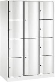 C+P Kombi-Schließfachschrank Resisto mit 3 Abteilen und 10 Fächern, Farbe: Weiß, B/T/H: 114,8 x 54,0 x 195,0 cm - Bild 1