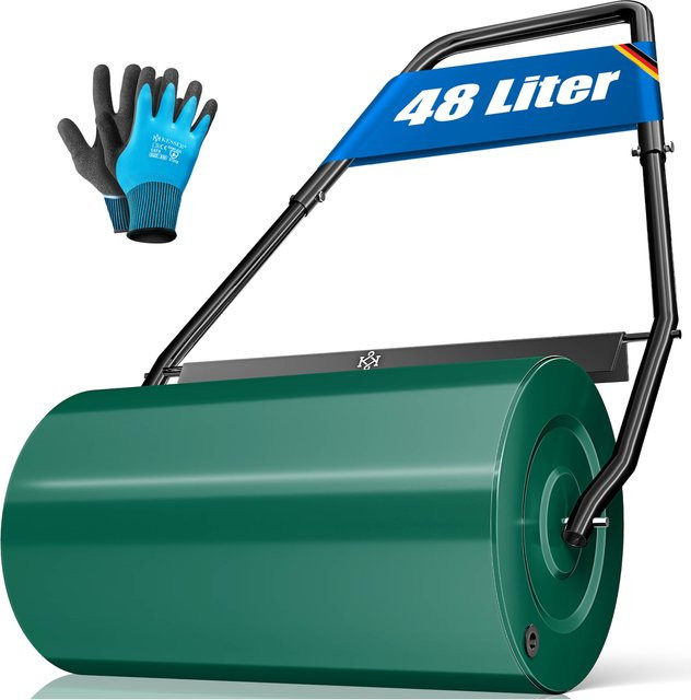 KESSER Rasenwalze aus Metall mit Handschuhen, befüllbare Gartenwalze und Ackerwalze für Rasen und Garten - Bild 1