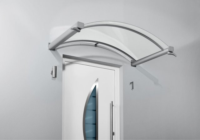Gutta Bogenvordach Typ BV/B aus Edelstahl und Acryl, Farbe: Silber/Transparent, Breite: 200 cm, Tiefe: 90 cm - Bild 1