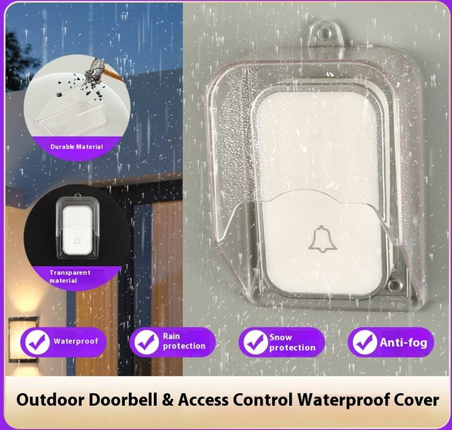 Wasserdichte Regenschutzabdeckung für Türklingel aus transparentem PC in 3 Farben - Bild 1