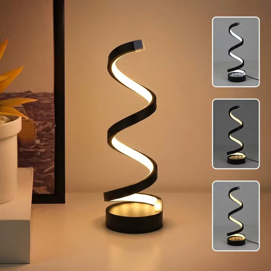 ledcbet Spiralförmige LED-Nachtlampe mit USB-Anschluss, dimmbar, Schwarz und Weiß - Bild 3