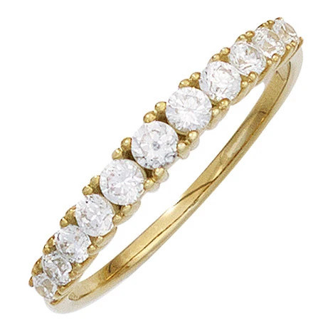 Colfem Ring 333 Gelbgold, Zirkonia, Damen, Ringgröße 56 - Bild 1