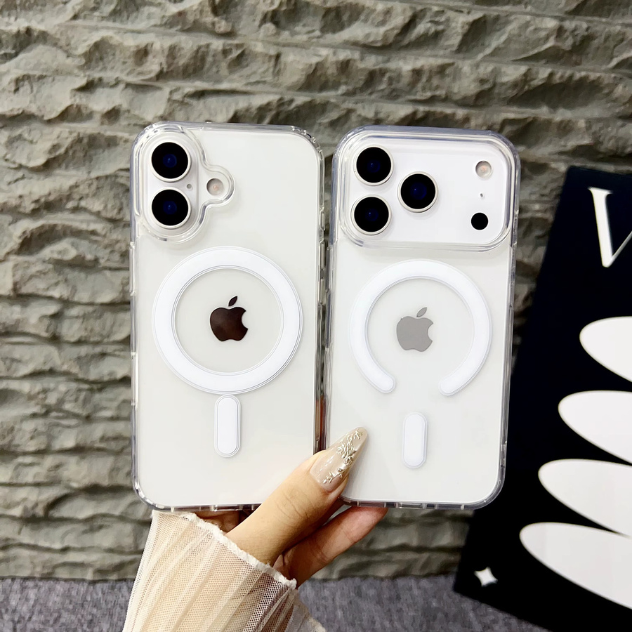 MagSafe Magnetische Handyhülle für iPhone 17 16 15 14 13 12 11 Pro Max Plus – Transparente Stoßfeste Schutzhülle mit Hartem Acryl-Bumper - Bild 2