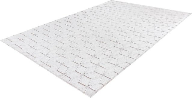 360Living Teppich Vivica in Taupe und Weiss mit grafischem Retro-Muster aus Baumwolle, Breite: 120 cm, Länge: 160 cm - Bild 1