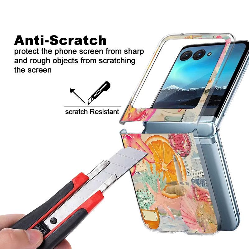 Stoßfeste Klapphülle mit Seestern-Lichtkugel-Aufdruck für Motorola Razr 60 50 40 Ultra in Bunt und Transparent - Bild 2