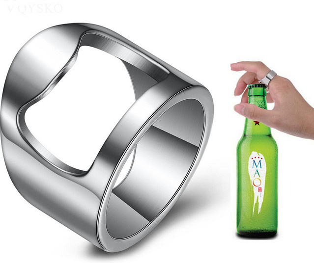 Flaschenöffner Ring Edelstahl, Unisex - Bild 1