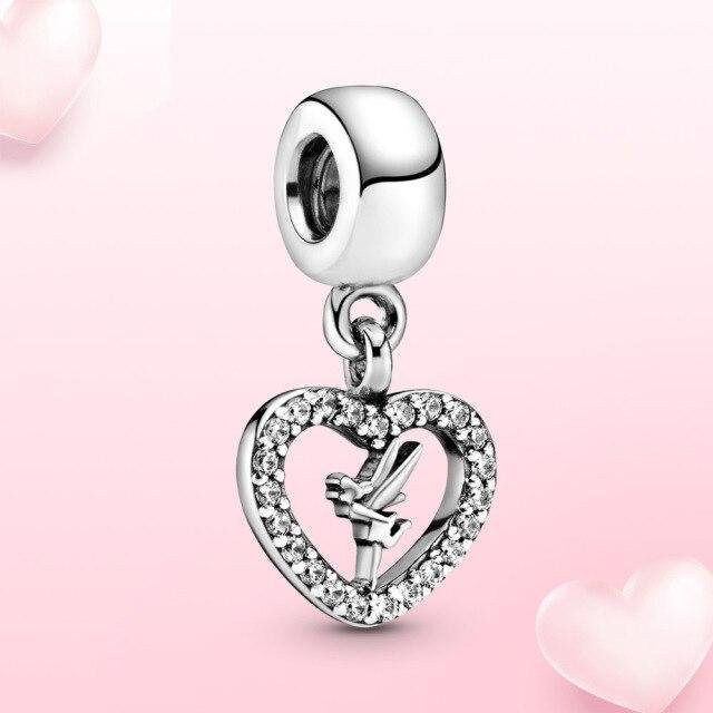 Wucifang Jewelry Charm-Anhänger, 925 Silber, Zirkonia, Damen, Tinkerbell-Motiv - Bild 1