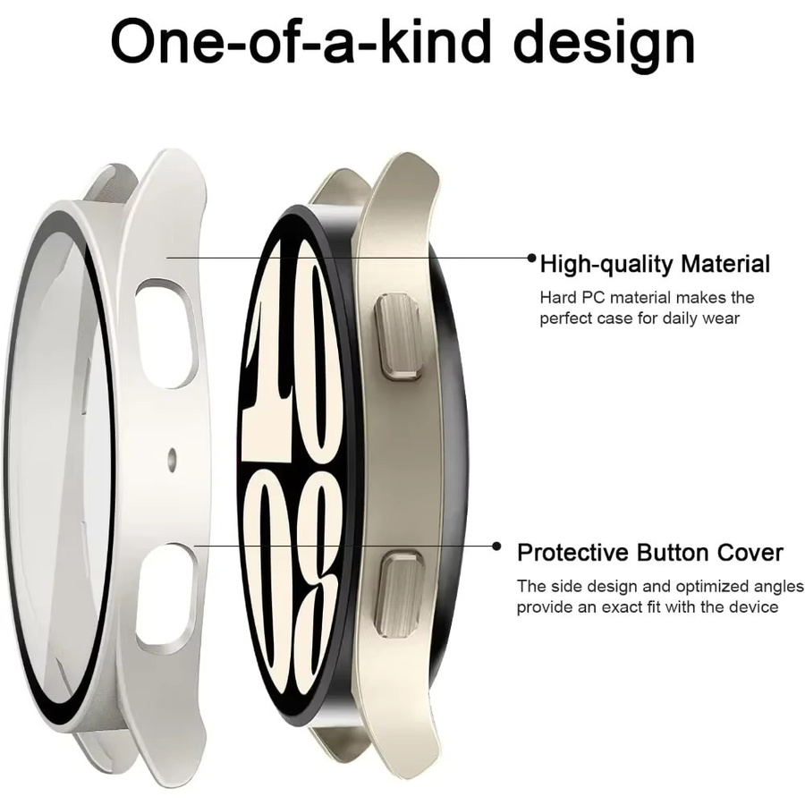 Displayschutzfolie für Samsung Galaxy Watch 7, 40 mm, 44 mm, mattes Hart-PC-Gehäuse, gehärtetes Glas - Bild 3
