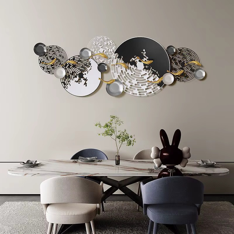 NewStyle Wandkunst Dekor Abstrakte 3D Metall Skulptur Geometrisch in Gold - Bild 1