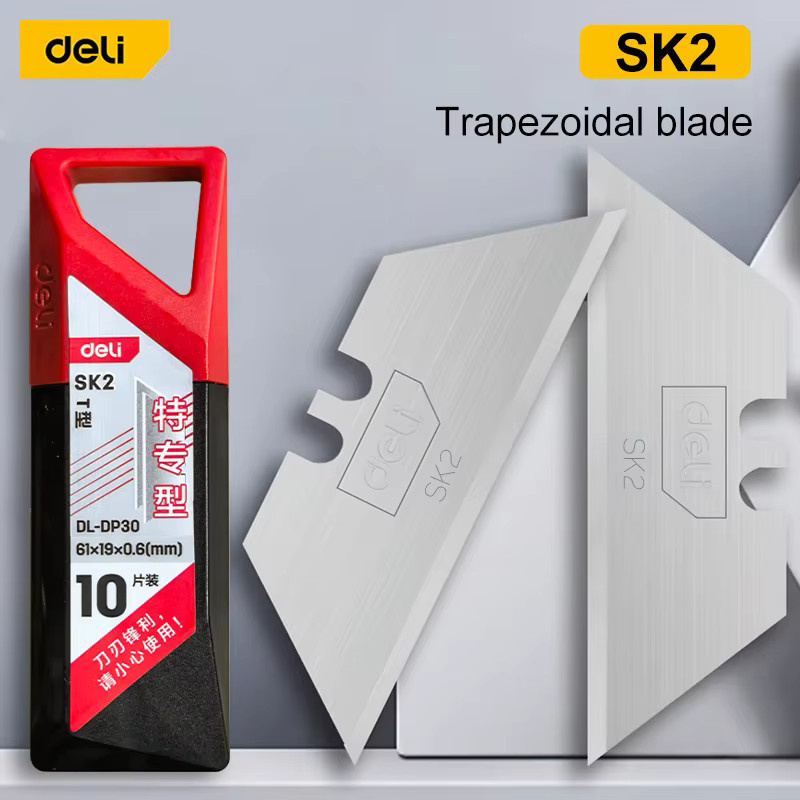 Deli Allzweckmesserklingen aus SK4 Carbon-Stahl mit Kunststoffgehäuse, 10 Stück, 18mm Snap-Off Schneidklingen - Bild 2