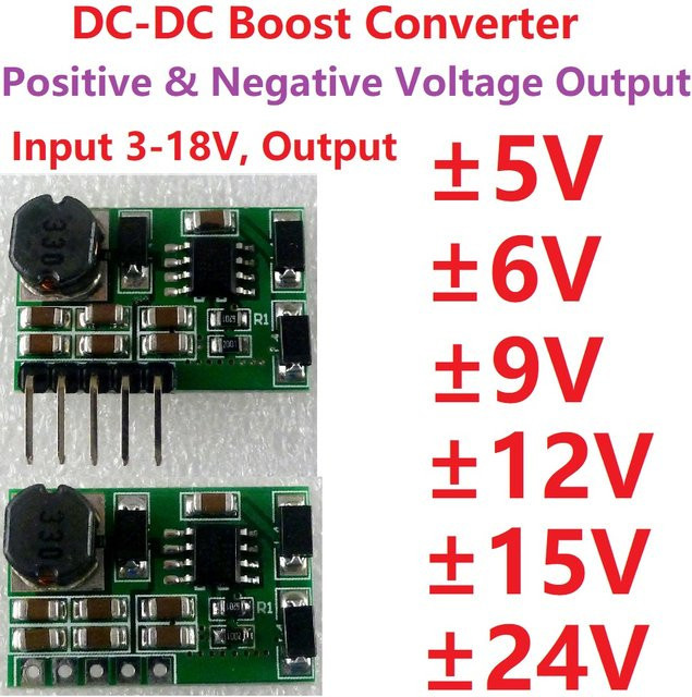eletechsup DD1718PA Dualer DC Step-up Boost Konverter Modul für Positiv- und Negativ-Stromversorgung in Grün - Bild 1