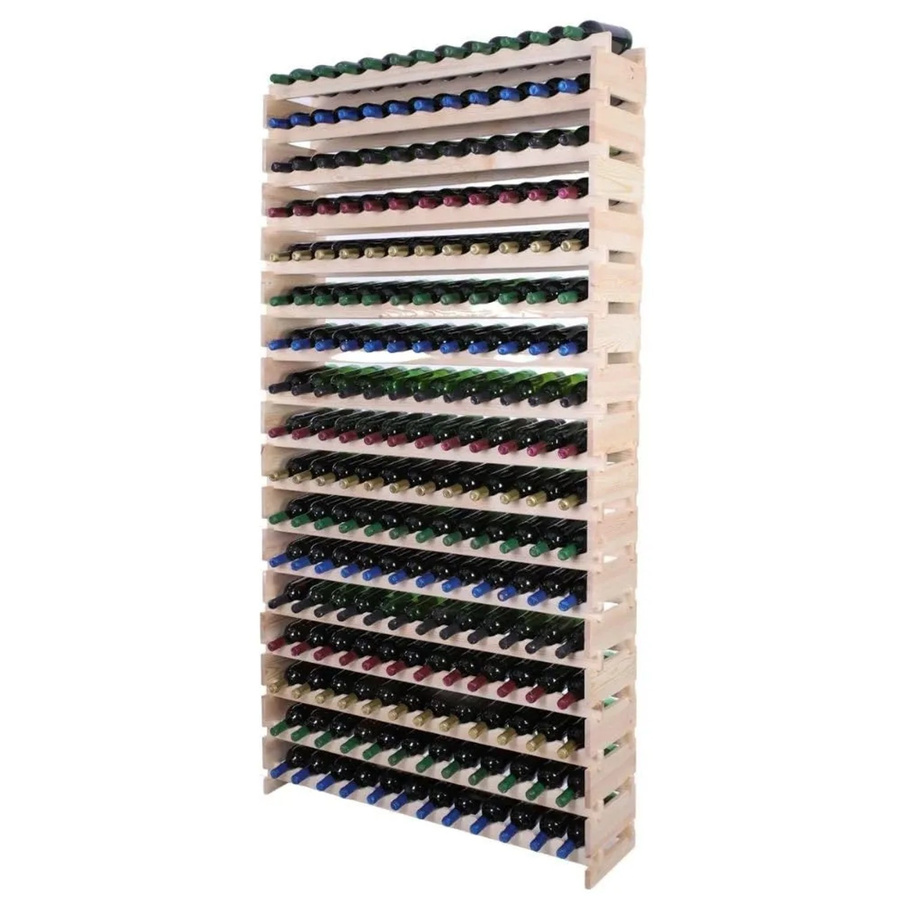PROREGAL Weinregal VINOTECA FLEX aus massivem Kiefernholz, Natur Unbehandelt, Braun, H x B x T: 233 x 123 x 28 cm - Bild 2