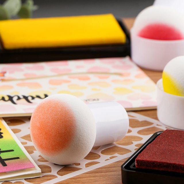 3er-Set White Paper Pouncers Ink Applikator mit Aufbewahrungsbox für DIY Scrapbooking und Handwerksschwämme in Weiß - Bild 1