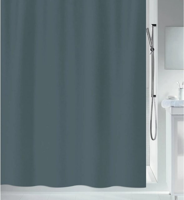 Spirella Duschvorhang Primo Anthrazit aus Polyester, wasserdicht und schimmelresistent, B: 180 cm, H: 200 cm - Bild 1
