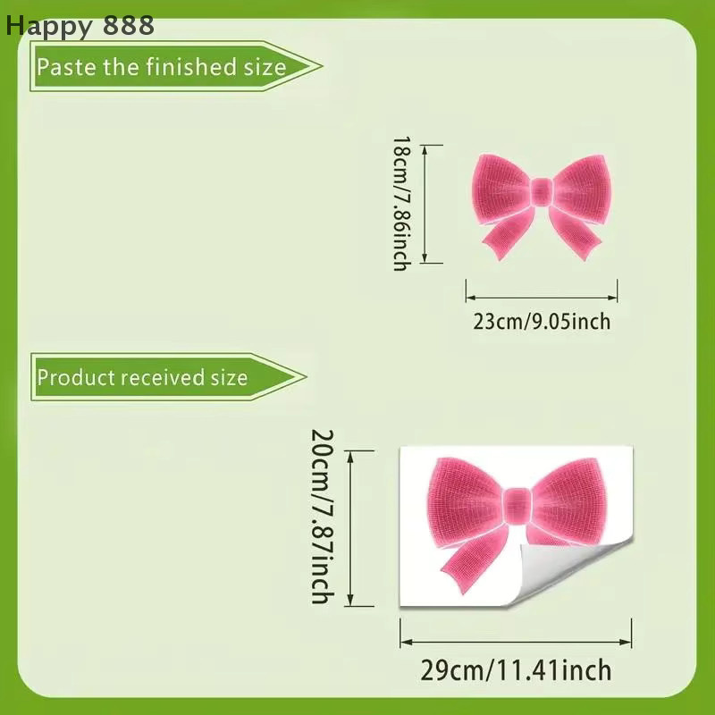 Leuchtende Toilettenaufkleber mit Schleifen-Design in Rosa aus PVC - Bild 3