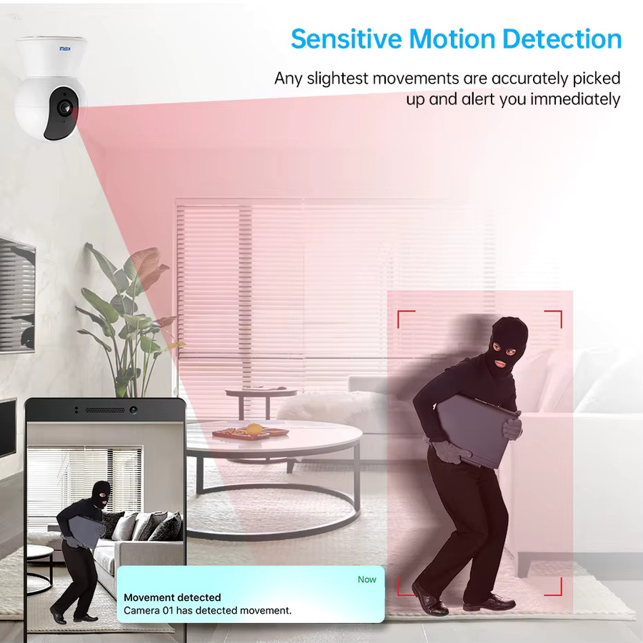 KERUI WLAN IP-Kamera für den Innenbereich in Weiß mit 8MP 4K HD Auflösung, drahtlose Sicherheits-Überwachungskamera mit Auto Tracking und Tuya Smart Kompatibilität - Bild 5