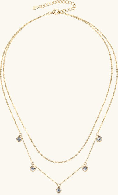 Iogou Halskette, 925 Silber, Moissanite, Kristall, Damen - Bild 1