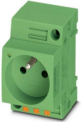 Phoenix Contact Steckdose EO-E/PT/SH/LED/GN Grün B: 45 mm, T: 59,2 mm, H: 75 mm - Bild 1