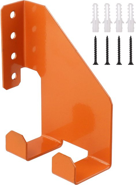 DAZZLEEX Wandmontierte Trimmer-Halterung und Gartenwerkzeug-Organizer für Schwerlast-Garagenlagerung in Schwarz und Orange - Bild 1