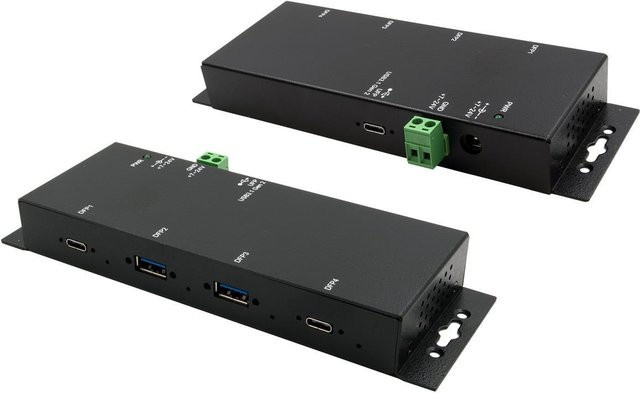 Exsys EX-1234HMVS USB-Hub mit 4 x USB 3.2 Gen 2 Anschlüssen in Schwarz für Desktop oder Wandmontage - Bild 1
